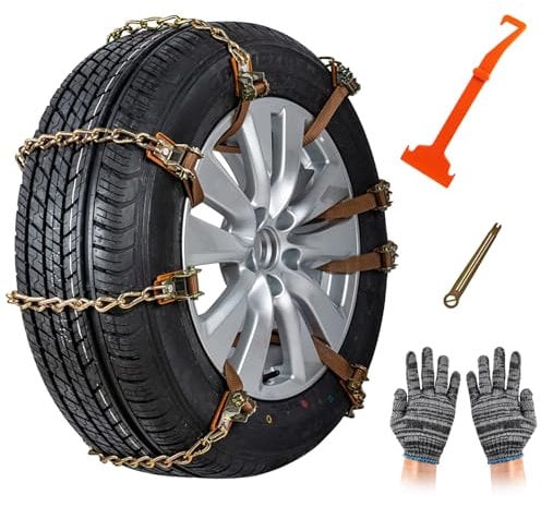 GOHHME Snow Chains for Cars Versatile 8-Pack for All Vehicle Types Unbeatable Traction Easy Installation Durability Strength Wheel Chain for Car Truck SUV Snow Tyre Chains 165mm-265mm