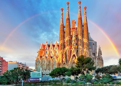 Puzzle für Erwachsene 1000 Teile Sagrada Familia 70 x 50 cm Puzzles für Erwachsene Pädagogisches Spiel Herausforderung Spielzeug 1000 Teile Puzzles für Erwachsene Kinder