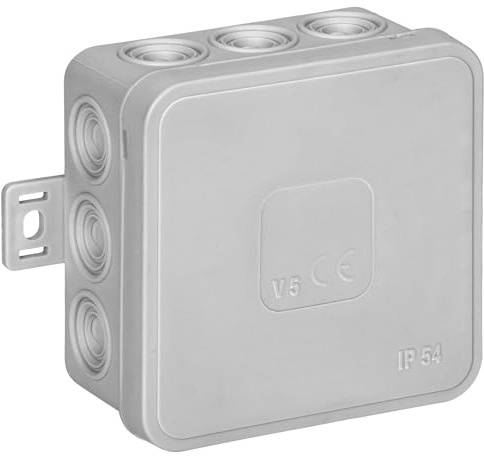 Miratic Abzweigdose Wasserdicht IP54 Verteilerdose Außen Wasserdicht mit 12 Gummidrüsen Abzweigdose Aufputz Robuste und Sichere Elektroinstallation für Außenbereiche (grau)