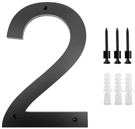 WANGZEYU Numero Maison Grand numéro de Maison de 30 cm, Panneau Flottant extérieur, numéros de Porte Modernes, signalisation de bâtiment, Panneau d'adresse, Panneau de Rue Numero De Maison(No. 2)