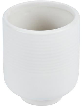 Restaurantware-Table Art Flower Vase, 1 Tea Cup Style Decorative Vase - Minimalist, Modern, White Ceramic Vase, Use Fresh Or Artificial Flowers, for Kitchen, Home, Living Room, Office, and More