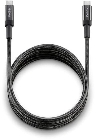 NGS KNOT 65W-2 - Cavo da USB C a USB C da 2 m, ricarica rapida da 65 W, trasferimento dati a 480 Mbps, elevata durata per cellulari, tablet e laptop