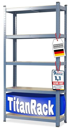 etm Scaffalatura per carichi pesanti, garage, cantina, officina, scaffalatura per magazzino, cantina, elevata portata e ripiani regolabili (grigio antracite, 200 x 100 x 50 cm)