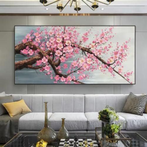 Peintures modernes et magnifiques de fleurs sur toile, art texturé au couteau à palette, peintures florales pour décoration de salon, 30 x 50 cm, sans cadre