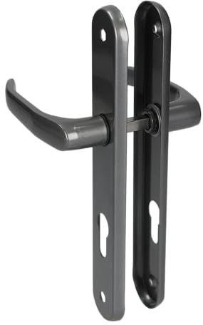 MonJar Langschild Türbeschlag Türdrücker Türgriff Türklinke Drückergarnitur Links Rechts 72mm (Profilzylinder-PZ Graphit)