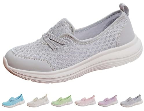 Scarpe Ortopediche Donna Pianta Larga Slip on da Camminata Comode Basse Basket Scarpe Ortopedicheda Antiscivolo con Plantare Estraibile Morbida Traspiranti Sneakers da Ginnastica Respirabile Jogging