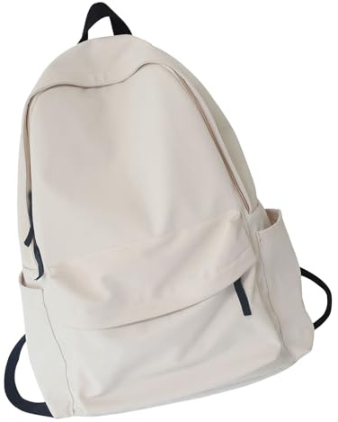 ZYHARUKO Stilvolle Schultasche, Nylon, Laptop-Rucksack, japanischer Tagesrucksack, Reiserucksack für Schüler und Mittelschüler, Jugendliche, ästhetische Büchertasche, weiß