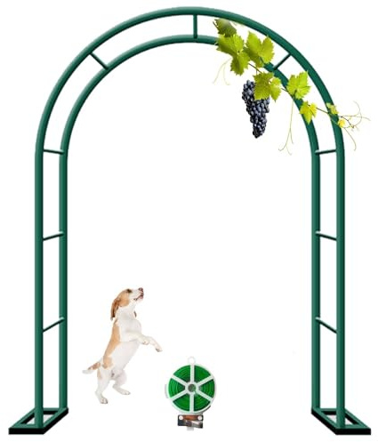 GLMGBP Arche de Jardin en Treillis pour Plantes grimpantes, 80 cm de Large x 200 cm de Haut, tonnelle en métal avec Base, pour Jardin, pelouse, arrière-Cour, Patio (Vert, 180 x 220 cm)