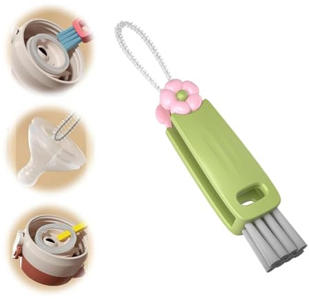 3 in 1 Cup Lid Gap Cleaning Brush, Multifunctional Bottle Cup Lid Gap Cleaner, Home Kitchen Crevice Cleaning Brush Tools (Green)