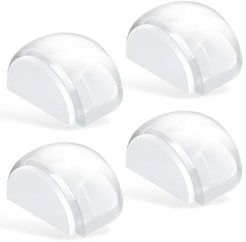 4 pcs Arrêts de Portes Butées Transparentes Stop-Porte Adhésif Sans Percer, Butée de Porte, Protection Mur et Parquet, Cale Porte Sol pour Bureau, Maison, et Meubles, Durable et Silencieux