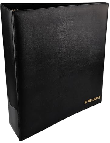 PELLER'S Album di ritagli, taglia L, raccoglitore per monete, banconote, tappi a corona stabile, meccanismo a 4 anelli, custodia nera per personalizzare la soluzione di archiviazione di alta qualità