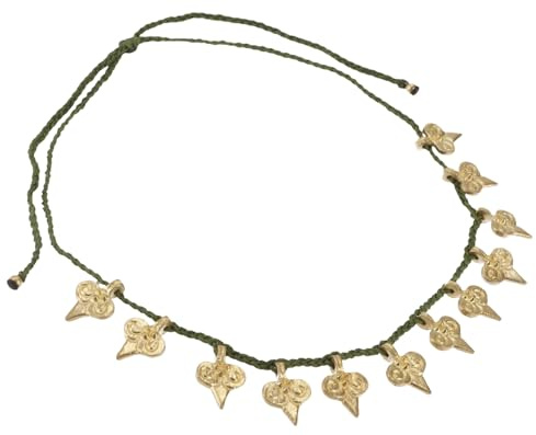 GURU SHOP Makramee Kette Modeschmuck, Boho Kopfschmuck Tiara - Olivgrün