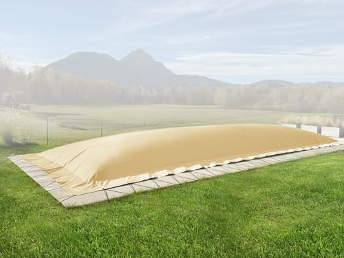 AirDeluxe - Lona rectangular inflable para piscina de camión, cubierta de piscina de invierno (beis, 8 m x 4 m)