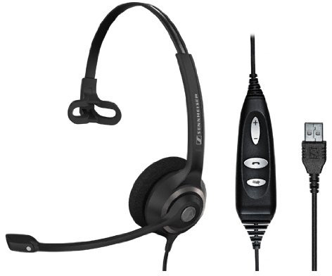 Sennheiser SC 230 CTRL Monaural USB Headset with Noise-Cancelling Microphone Black