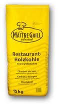 Maitre Grill Premium Grobstückige Grillkohle 15 kg, Nussig-Süß, Restaurant Qualität aus Buche