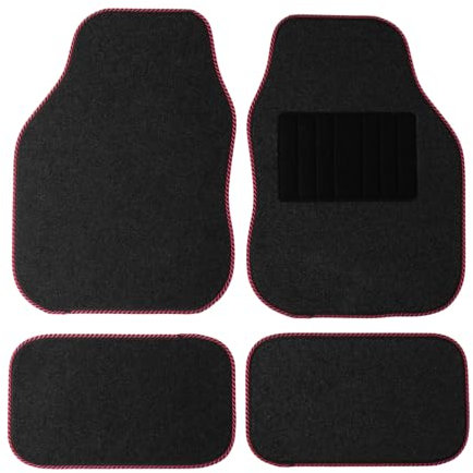 Sakura BMS1RD Autoteppich, Anthrazit, mit rotem Rand