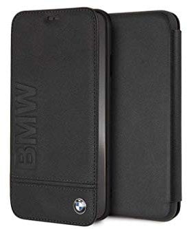 BMW - Custodia a libretto in vera pelle – iPhone XS Max – Nero
