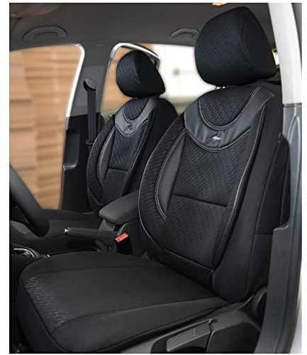 BREMER SITZBEZÜGE Maß Auto Schonbezüge kompatibel mit Ford EcoSport 2 Fahrer & Beifahrer Set ab 2012 / Auto Sitzbezüge Schonbezug Set Autositzbezüge 2er Pack in Schwarz (G102)