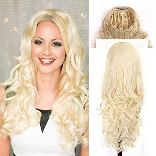 RemeeHi Beauty Perücke, gewellt, gelockt, 3/4-Halbperücke, Echthaar, 24 Farben, für schwarze Frauen, 71 cm, 280 g, Nr. 18, dunkles Aschblond