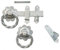 Golden Grace Gate Ring Twisted Latch in Galvanised Silver Finish, Pack Catch Metal for Outdoor Gates - 21.4cm x 12.7cm x 4 cm