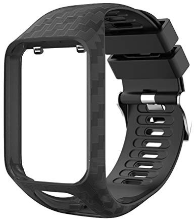 Smartwatch-Band mit Rahmen Silikon Verstellbare Uhr Armband Schutzhülle Ersatzhülle für 2/3 Fitness Tracker Uhr (Schwarz)