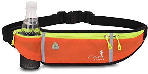 TuTuTuShop Sac banane pour course à pied léger Ceinture réglable avec sangle élastique et support de téléphone Accessoires pour Phone Ceinture de course et entraînement pour hommes, Orange