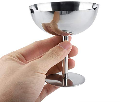 Eisbecher Edelstahl, Dessertschalen Edelstahl-Sahnebecher für Salat-Fruchtpudding,Tall