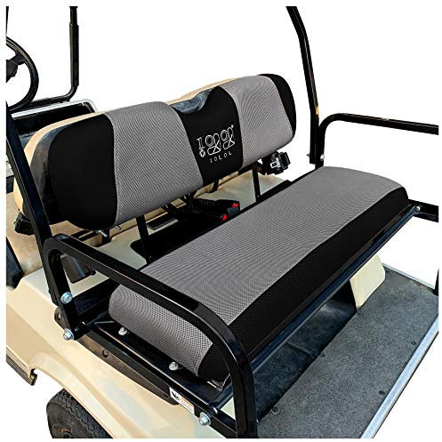 10L0L Copertura posteriore del sedile posteriore del carrello da golf per EZGO, Club Car, Yamaha, tessuto a rete d'aria 3D traspirante antiscivolo lavabile - grigio nero