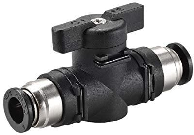 sourcing map Pneumatic Ball Valve, Push to Connect Shut off Valve, 8mm Inner Diameter, for Air Flow Control, Plastic Zinc Alloy Black