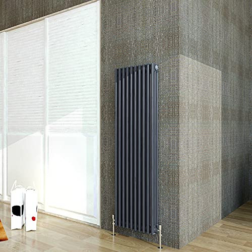 Acezanble∣3 Column Radiator, Vertical 1500mm Anthracite Tall Traditional Cast Iron Style Radiators Windows Hallyway