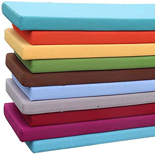 Cojín rectangular antideslizante para banco de patio, tela resistente al agua, para muebles del hogar, comedor, cocina, uso interior y exterior (verde, 140 x 40 cm)