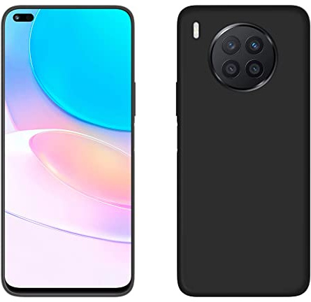 cofi1453® Silikon Hülle Basic kompatibel mit Huawei Nova 8i Case TPU Soft Handy Cover Schutz in Schwarz