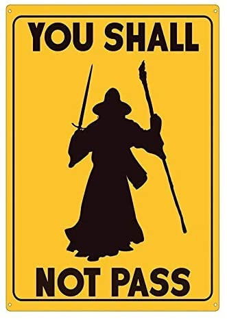 Krouterebs Blechschild You Shall Not Pass, rustikale Wanddekoration, geeignet für Zuhause und Küche, Bar, Männerhöhle, Café, Garage, Wanddekoration, Retro, 30,5 x 20,3 cm