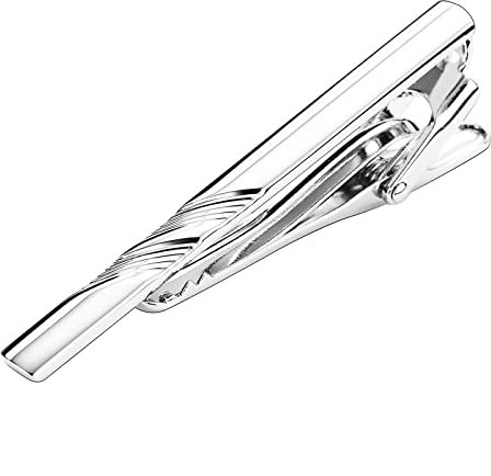 Aotiwe Krawatte Krawattennadel, Krawattennadel Deutschland Diagonaler Streifen Silber Rostfreier Stahl