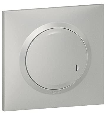 Interrupteur sans Fil On/Off pour Éclairages et Prises Connectés Dooxie with Netatmo Complet (Fixation Adhésive, Support, Enjoliveur et Plaque) - Finition Aluminium - 199253 - Legrand