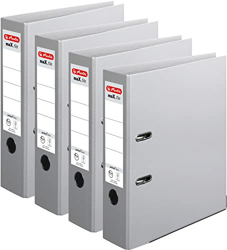 Herlitz Ordner maX.file protect+ A4, 8 cm (4er Pack Grau), 1083XX