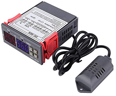 STC-3028 Temperaturregelung 12 V/24 V/110 V/220 V Digitalanzeige Temperatur- und Feuchtigkeitsregler mit Integriertem Sensor(24V)