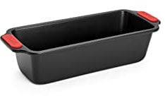 Woll Bakeware Kastenform 28 cm, mit hitzebeständigen Silikongriffen bis 230°C, PFAS-frei, zweilagige Antihaftbeschichtung, aluminisierter Stahl, schwarz