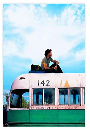 KOURT Filmposter Into the Wild, Leinwand, Schlafzimmer, Dekoration, Sport, Landschaft, Büro, Raumdekoration, Geschenkrahmen: 30 x 45 cm