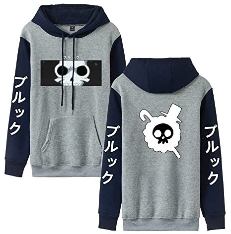 Girls' One Piece Zoro Monkey D Luffy Chopper Nami Japanese Anime Cosplay Hoodie, Grey-blue B, XXXXL