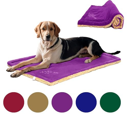 OCSOSO Hundematte, 110x70cm Hundebett für große Hunde, luxuriöses Fell Dog Create Matte Hundedecke Betten für den Innen- und Außenbereich, Sofas (lila)