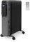 Keplin 2500W Oil Filled Radiator - Efficient & Portable Electric Heater with Remote Control, Touch Control Display, Timer & 3 Heat Settings, Overheat & Tip-over Protection For Home & Office (Grey)