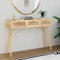 ADWOA Konsolentisch Braun 105x30x75 cm Massivholz Kiefer Natur-Rattan Kiefer Konsolentisch Vintage