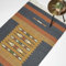 Homescapes Lundi Blau-Orange Jute-Baumwolle Teppich 160x230 cm, Handgewebter Fransen-Kelim Mit Geometrischem Muster