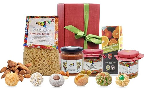 Sicilia Bedda - Box Cesti Natalizi Prodotti Tipici Siciliani - Una Gustosa IDEA REGALO (Box Palermo)