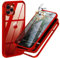 UBUNU for iPhone 11 Pro Case with Screen Protector [Built in 9H Hard Tempered Glass], Rugged Silicone Bumper Dual Layer 360 Full Body Clear Protective Phone Case for Men Women 5.8 inch - Red