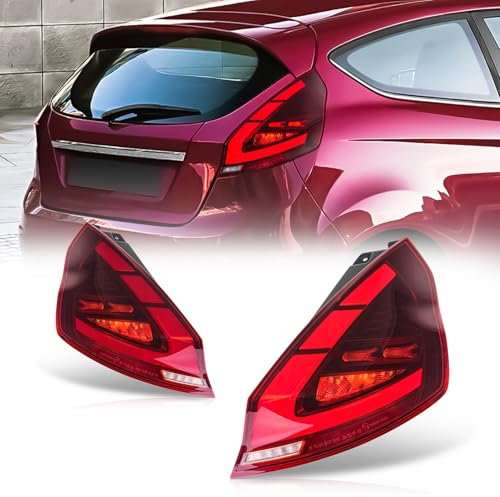 Archaic Rückleuchten kompatibel mit Ford Fiesta Hatchback MK7 MK7.5 SE ST 2009-2017, mit Animation DRL,Rot,Mit E-Prüfzeichen
