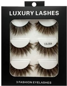 Faux cils Cosplay maquillage à réaliser soi-même cils 15mm/16mm/17mm 3d cils de vison avec couleur Halloween dramatique faux cils ensemble Charmant (Color : Brown)