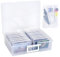 Fotoboxen, Foto Schachtel Aufbewahrung mit 16 Innenboxen für je 100 Bilder, Foto Organizer Transparent, Karten Aufbewahrungsbox Plastik, Sortierboxen Saatgut, 17x12x3cm, Total 38x31x13cm (Transparent)