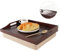 FESTZON Betttabletts aus Akazienholz zum Essen mit abnehmbarem Kissen, 45 x 34 cm, rechteckiges Knietablett mit Griffen, Betttische zum Essen und Laptops, Sitzsack, Schoßschreibtisch, passend für